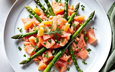 Recette facile de tartare de saumon aux asperges vertes fraîches