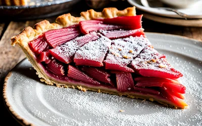 Recette facile de tarte à la rhubarbe et cannelle, dessert acidulé
