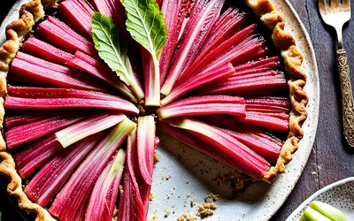 Recette facile de tarte à la rhubarbe maison, dessert acidulé