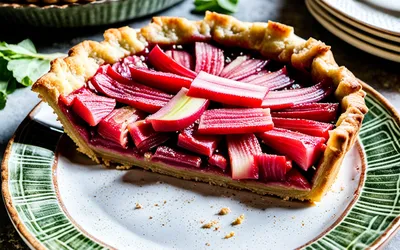 Recette facile de tarte à la rhubarbe maison - dessert gourmand