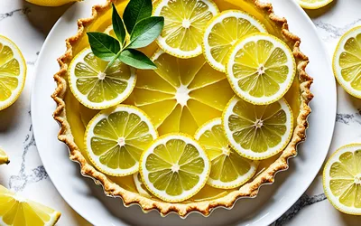 Recette facile de tarte aux deux citrons vert et jaune acidulée