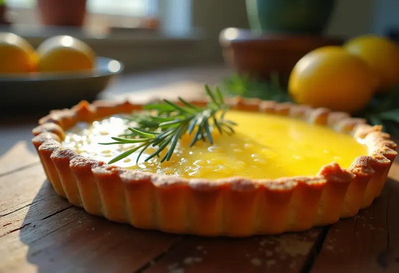 Tarte au citron et romarin : dessert acidulé et parfumé