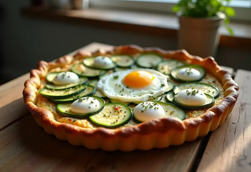 Tarte aux courgettes, fromage ail et fines herbes : recette facile et savoureuse