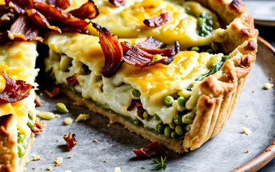 Recette facile de tarte aux poireaux et lardons fondants