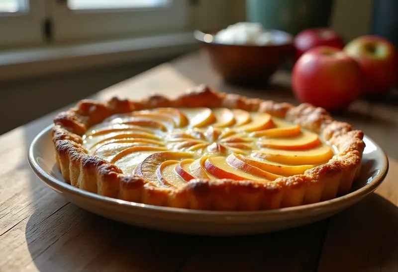 Tarte aux pommes à la crème onctueuse : recette facile et gourmande