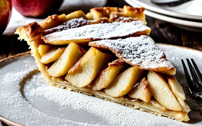 Photo de Recette facile de tarte aux pommes à l'alsacienne traditionnelle