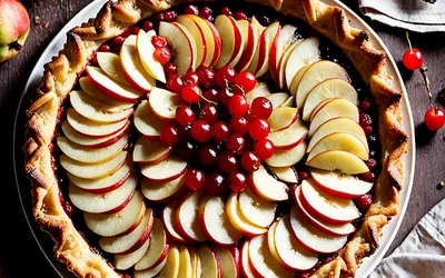 Recette facile de tarte aux pommes et groseilles - dessert fruité