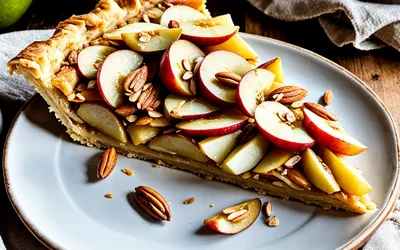 Recette facile de tarte aux pommes, miel et amandes - dessert gourmand
