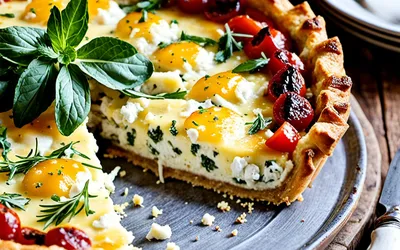 Recette facile de tarte aux quatre fromages fondante et savoureuse