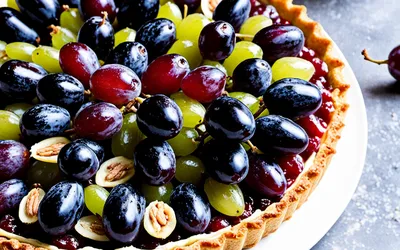 Recette facile de tarte bicolore au raisin frais, gourmande et rapide