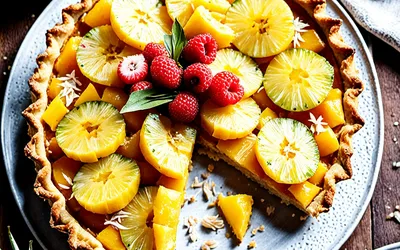 Recette facile de tarte créole à l'ananas et noix de coco
