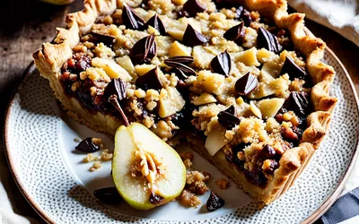 Recette facile de tarte crumble aux poires et pépites de chocolat