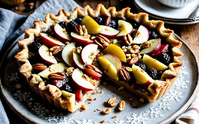 Tarte d'hiver gourmande aux fruits secs - recette facile et rapide