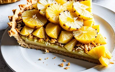 Tarte exotique à l'ananas et noix de coco : recette facile et gourmande