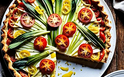 Recette facile de tarte aux poireaux et tomates - Plat rapide et savoureux