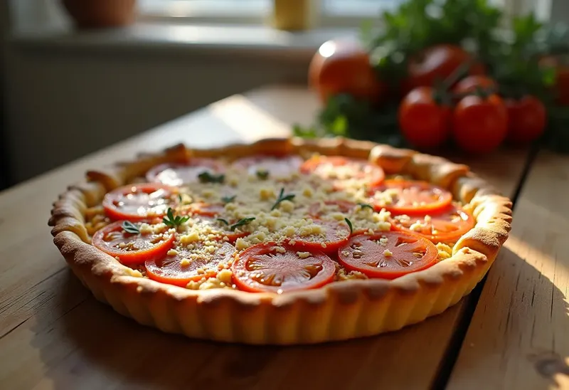 Tarte fine à la tomate et moutarde : recette savoureuse et facile
