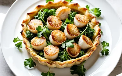 Tarte fine aux coquilles Saint-Jacques : recette facile et raffinée