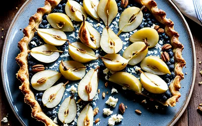 Recette de tarte fine aux poires et fourme d'Ambert, facile et gourmande