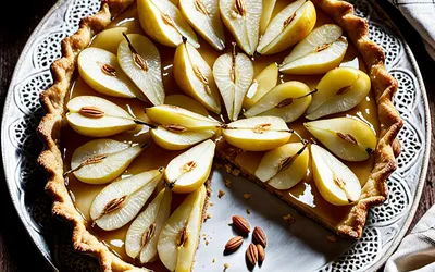 Recette facile de tarte fine aux poires et amandes, dessert gourmand