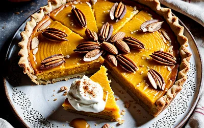 Recette facile de tarte à la citrouille et aux amandes, dessert automnal gourmand