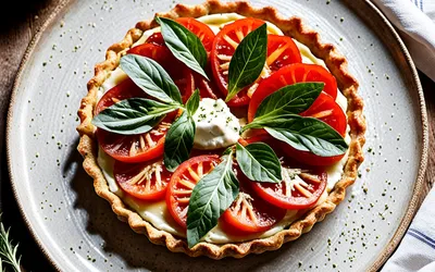 Recette facile de tarte fondante à la tomate et au chèvre frais