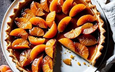 Recette gourmande de tarte au fromage frais et abricots caramélisés