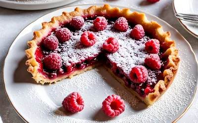 Image de la recette Tarte fondante aux framboises surgelées : dessert fruité et gourmand