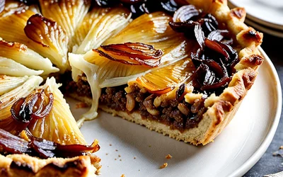 Recette facile de tarte aux oignons caramélisés et carré frais