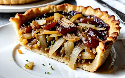 Recette facile de tarte aux oignons caramélisés et cumin