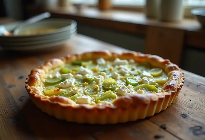 Tarte fondante aux poireaux et feta : recette facile et gourmande