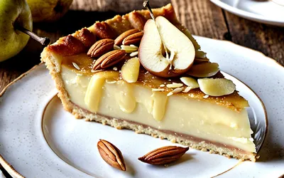 Recette facile de tarte aux poires et crème amandine fondante