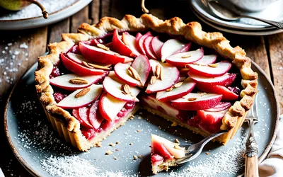 Tarte poire rhubarbe fondante et gourmande - Recette facile