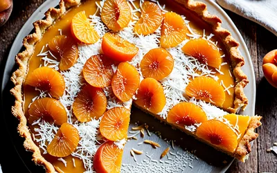 Recette facile de tarte à la noix de coco et abricots frais