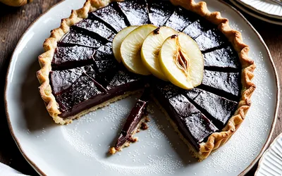 Recette facile de tarte gourmande au chocolat et poires fondantes