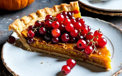 Recette facile et gourmande de tarte au potiron et groseilles fraîches