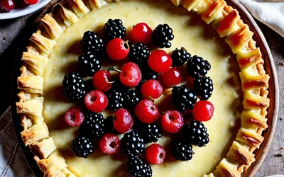Recette facile de tarte gourmande aux groseilles rouges et crème pâtissière
