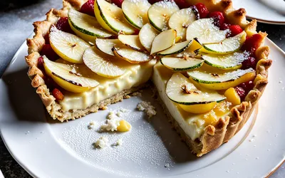 Recette facile de tarte aux poires et Chaource fondant