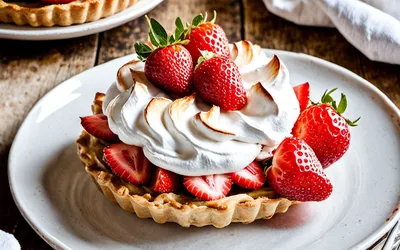 Tarte meringuée rhubarbe fraises : recette facile et gourmande