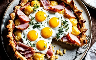 Recette de Tarte Minute Facile et Rapide au Jambon et Fromage