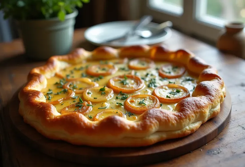 Tarte niçoise aux oignons fondants et herbes de Provence