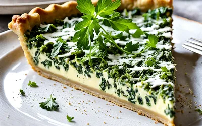 Recette facile de tarte à la crème de persil frais