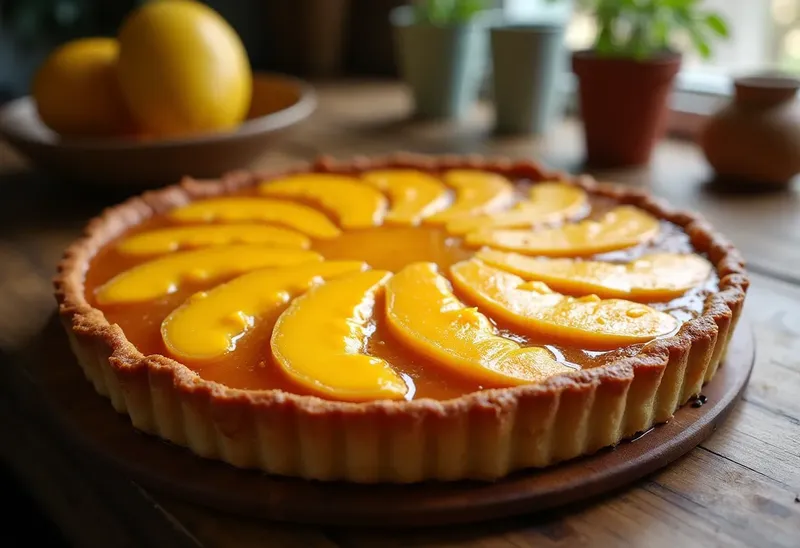 Tarte renversée à la mangue caramélisée