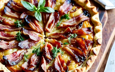 Tarte rustique aux lardons et pommes de terre sautées - recette facile et gourmande