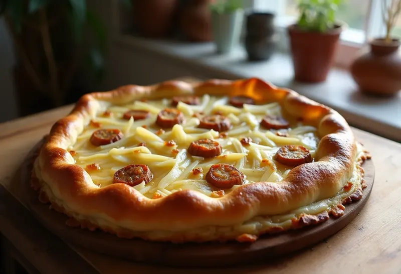 Tarte rustique d'hiver au chou et pommes de terre