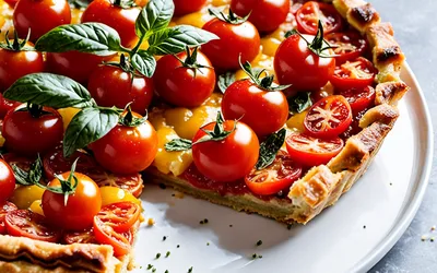 Recette rapide de tarte salée aux tomates cerises et moutarde douce