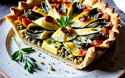 Tarte salée aux cœurs d'artichauts fondants - Recette facile et gourmande