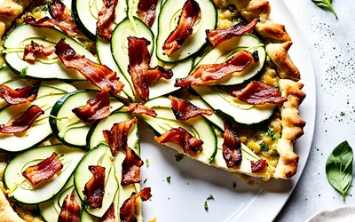 Recette facile de tarte à la courgette et aux lardons - Plat savoureux