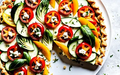 Recette facile de tarte à la feta et légumes frais
