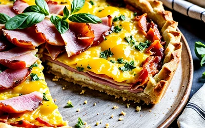 Recette facile de tarte à la moutarde, jambon et gruyère
