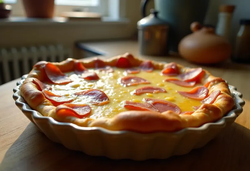 Tarte savoureuse à la raclette et jambon pour une personne